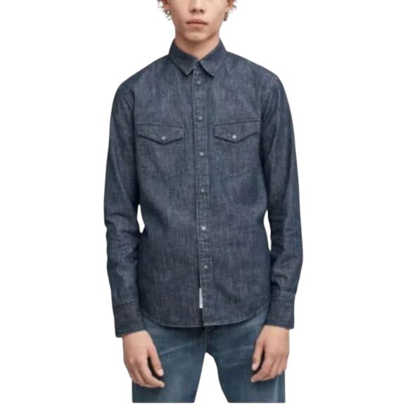 Rag & Bone Beck Indigo Denim Snap Shirt Men’s Size XXS Western Yoke